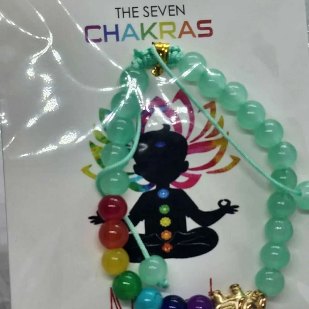 Brand New   The Seven Chakras  with Elephant Bracelet